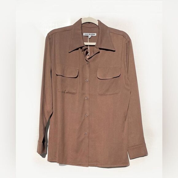 Finicky fox clothing | Doris Women's LS Loop Collar - Brown Size Medium - Picture 1 of 5